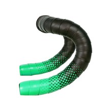 끝 플러그가있는 2 조각 패션 자전거 핸들 바 테이프 충격 흡수 통기성 디자인 야외 사이클링을위한 부드러운, 215cmx3cm, 에바 PU, 녹색