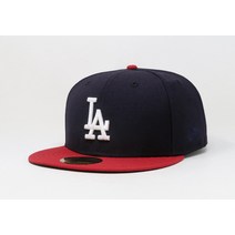 뉴에라 MLB모자 뉴에라 59Fifty Men Women Hat 로스 앤젤레스다저스Navy블루Red Big Size Cap, 8 3/8