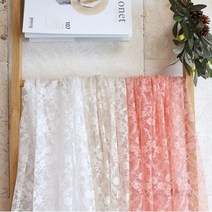 원단킹 랏셀레이스 람브스플라워 3컬러 (4916528), 라이트코랄