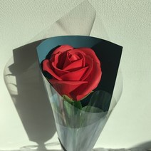 늘솜아뜰리에 비누장미 1송이 꽃다발 비누꽃 한송이 미니꽃다발/ 기념일/ 행사용/ 단체선물/ 단체주문, 레드