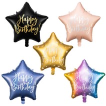 해피벌스데이 생일 별풍선 생일은박풍선 유치원 어린이집 파티 풍선 3살 5살 7살 파티데코, 골드