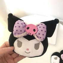 핑크 커비 플러시 장난감 동전 지갑 만화 부드러운 봉제 인형 동물 펜던트 애니메이션 귀여운 헤드폰 가방 소녀 크리스마스 선물, 10cm kuromi 5