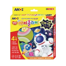 아모스 아이클레이 야광 4색세트 아모스아이클레이 촉감놀이 야광점토 야광클레이 야광아이클레이 아모스, 1