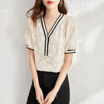 웬디 V 넥 레이스 셔츠 BS11900