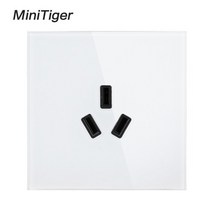 수냉식 에어컨 Minitiger 3 poles au 표준 공기 상태 벽 유리 패널 전원 소켓 온수기 콘센트 16a 250 v, 01 White