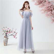 들러리 하객 브라이덜샤워 드레스 미트 파우더 미디엄 롱 봄가을 날씬해 보이는 작은 졸업-131104