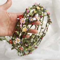 엘블랑꼬 미니 데이지 화관 (6color) 셀프웨딩촬영 들러리 브라이덜샤워 소품, 로즈핑크