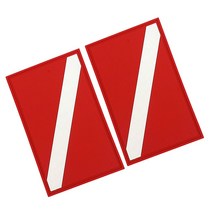 프리다이빙 스쿠버 다이빙 다이버 다운 플래그 패치 배지 2 팩 백팩 기어 백 자켓, 한개옵션0