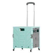 접이식카트 장바구니캐리어 쇼핑카트 폴딩 핸드, 4바퀴, M, 민트, 1개