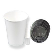 오리진티앤디 무지종이컵 10oz+개폐블랙뚜껑, 200개세트