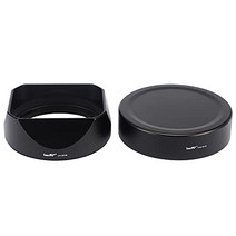 Haoge 렌즈 후드 금속 스퀘어 베이요넷 Fujifilm XF35mmF2 R WR XF23mmF2 R WR XC 35mm F2(XC35mmF2) Fuji 35mm F2 후드 23mm F2 렌즈 후드 금속 프론트 캡 포함 Fujifilm LH-X3
