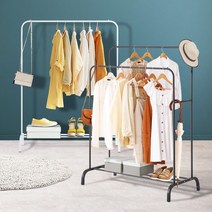 다이소스탠드옷걸이 코스트코행거 좁은공간행거 롱패딩행거 외투행거, 리브리움 2단행거 화이트