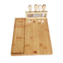 주방도마 항균도마 스텐도마 스테인레스 칼 4 피스 포함 대나무 치즈 도마 1 세트 보드, [01] Wood color