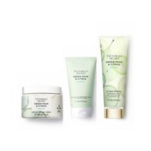 빅토리아시크릿 Green Pear & Citrus 로션 Wash & 바디 스크럽 트리오 New