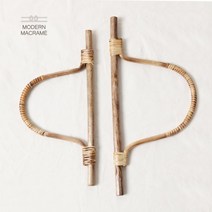대나무 라탄 반달 핸들 28cm 32cm (1set-2개) 가방 손잡이 마크라메 재료, 라탄 가방 손잡이 32cm
