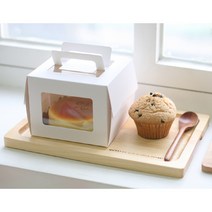 미니창 케익 포장세트 화이트(3set/박스+금박받침), 단품