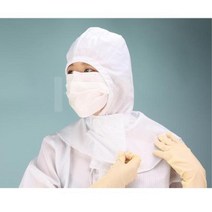 푸카 후드형 방진모 위생모 방역용품 제전복 위생복, 1개, 스카이블루L