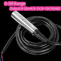 환수 어항환수 엔진양수기 배수펌프 스마트 수위 센서 물 탱크 액체 깊이 정수압 레벨 범위 출력, 4m range 5m cable+RS485