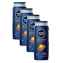 니베아 맨 스포츠 쓰리인원 샤워젤 바디워시 남성올인원워시 500ml Nivea MEN Sport 3-IN-1 Shower Gel, 4개