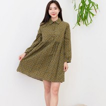 여자 미니멀 플라워 가을 도도한 깔끔 카라 미니원피스