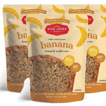 미스존스베이킹 바나나 브레드 앤 머핀믹스 홀그레인 Miss Jones Baking Banana Bread & Muffin Mix 300g 3팩