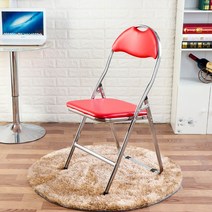 마트 정원 튼튼한 루프탑 포차 아웃도어 대기실 등받이 버스킹 야외의자 축제, 레드[두꺼운타입-도금선반-PU가죽]