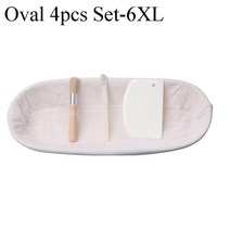 반느통 바네통 깜빠뉴 발효바구니 meibum oval banneton 4pcs set 빵 발효 등나무 바구니 brotform proving 반죽 나이프 스크레이퍼 린넨 라이너, 타원형 4 개 세트-6xl