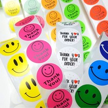 스마일 선물 어린이집스티커 10p세트 칭찬 웃음 배달서비스 스티커, 스마일스티커02 네온4종색상혼합