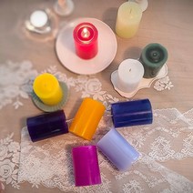 양초 캔들 원기둥 무향기 5종크기 11 컬러 택일, 6번-3*12양초, 파랑