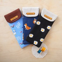 [DIY키트 패키지] 필통만들기 가죽라벨 필통 동물필통3 디자인선택 빈티지원단 블루숲속세상, 핑크시바