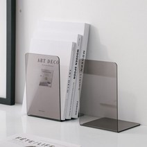 블랙투명 L자형 북엔드 책꽂이 정리 2P 세트 HIK-2K 대 L형 튼튼한철재북앤드 도서관용, 본상품선택