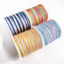 (45m)레인보우색 컬러면끈 재료 매듭팔찌 끈팔찌, (R49)X22 하늘핑크톤, 1롤(약45m)
