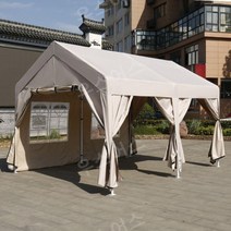 자동차주차텐트 차고 주차 차량 천막 텐트 트럭 간이 차고지 커버 대형 캐노피 창고 우스어스, 베이지 3x4 주변 천 + 가창