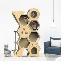 먼치킨캣타워 벌집 대형 diy 캣폴 미니캣타워 고양이용품점, 1단(숨숨집), 화이트