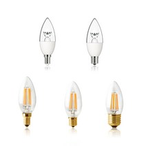 포커스 LED전구 촛대구 샹들리에전구 인테리어전구 꼬마전구 소형전구, 2-4.5W-E17-투명-주광색(하얀빛)