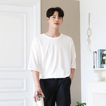 붐스타일 스탠다드 세미 오버핏 7부 무지티