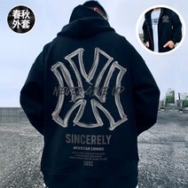 빅사이즈후드집업 NY 등판프린팅 기모옵션 후드집업