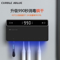 UV 히팅건조 칫솔 살균기 듀얼 소독 무선 UV LED 전동 듀얼 벽걸이, 단일사이즈, 추천 블랙 살균율 99.99 (충전기 포함)