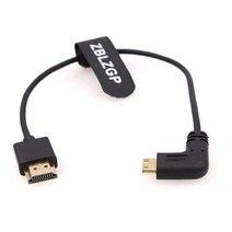 ZBLZGP Left Bend 미니 HDMI to 8K 2.1 고속 블랙magic 포켓 시네마 카메라 모니터 TV PS5 ATOMOS 닌자 V 포트키, Left Bend Mini HDMI-HDMI