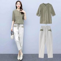 여성 린넨 상하의 세트