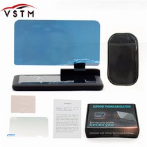 H6 유니버설 헤드 업 디스플레이 자동차 GPS 네비게이터 스마트 폰 HUD 홀더 투명 반사 필름이있는 미끄럼 방지 매트 블랙