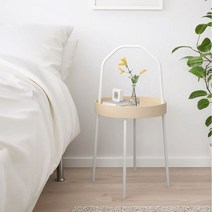 이케아 부르비크 다용도 보조테이블 화이트 블랙 이동식 미니테이블 철제 협탁 손잡이 테이블