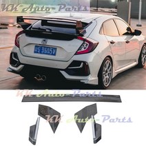 혼다 시빅 10th fk7 fk8 해치백 5 도어 2016-2021 카본 파이버 리어 트렁크 스포일러 립 gt 윙, 없음
