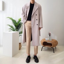 토니어스 남자 링클프리 더블 롱 트렌치코트