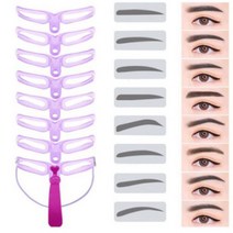 화장 초보용 교체형 눈썹 가이드 템플릿 키트 8pcs