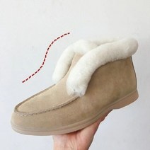 스노우부츠 겨울 편안한 앵클 암소 스웨이드 가죽 천연 모피 따뜻한 슬립온 방한 부츠