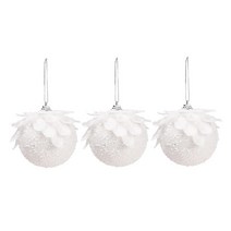 2Pcs/3Pcs 화이트 크리스마스 공 장식품 실내 야외 홈 크리스마스 트리 교수형 공, 거품, 3pcs 반구체