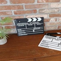 영화 슬레이트 (블랙 화이트) 클랩스틱 영화촬영소품 무비슬레이트 클래퍼 슬레이트장식품 장식소품, 화이트