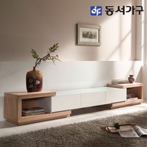 동서가구 솔트 모던 확장형 거실장 TV다이 msb003, 오크+화이트