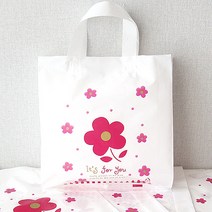 [좋은포장] 비닐쇼핑백모음, 핑크플라워_S/26x31+6/50매